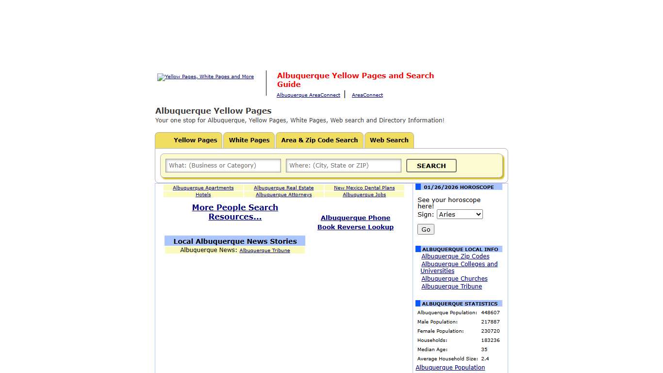 Albuquerque Yellow Pages and Albuquerque NM Guide